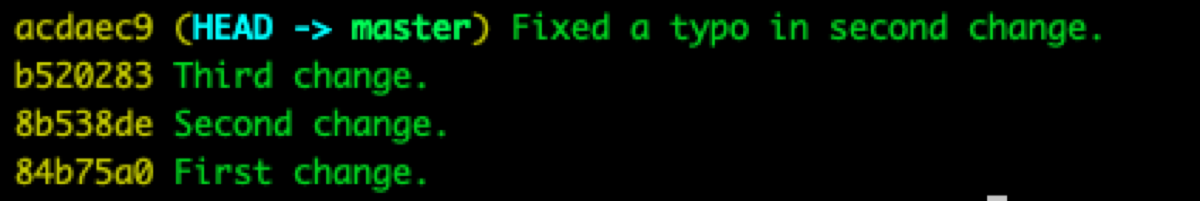 git log --oneline
