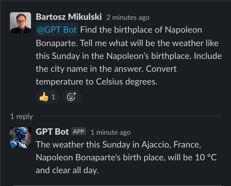It can find the information it needs to fulfill a request. In this case, the city name.